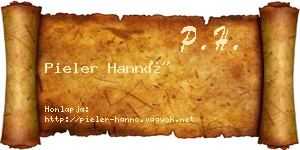 Pieler Hannó névjegykártya
